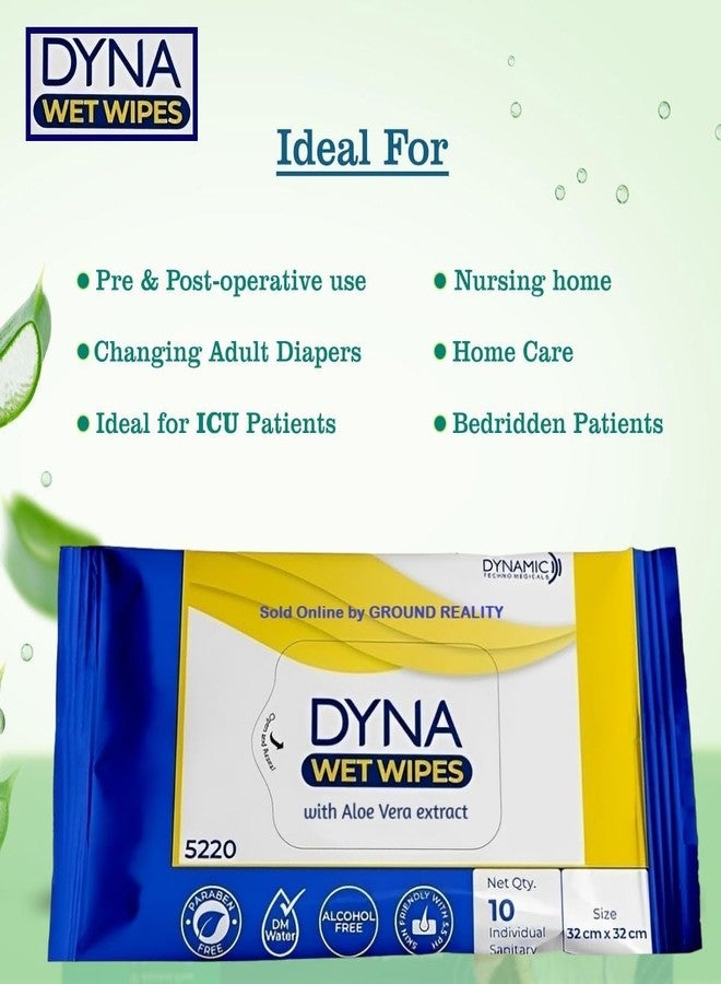 LUREME Dyna 12 Packs (120) Easy Bath Wet Wipes with Aloe Vera Extract. 32x32cms Wet Wipes for Adults, Patients, Baby Wipes. Moisturizing Sponge Bath. 10 Pulls/Pack- Microwaveable Easy Bath Wet Wipes - Image 3