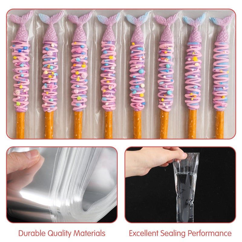 LemonRoad 102 Pcs Pretzel Rods Making Set Include 2 Pretzel Rods Molds and 100 Pcs 2x10 Inches Clear Self Sealing Cellophane Bag for Christmas Wedding Birthday Treat Party - Image 5