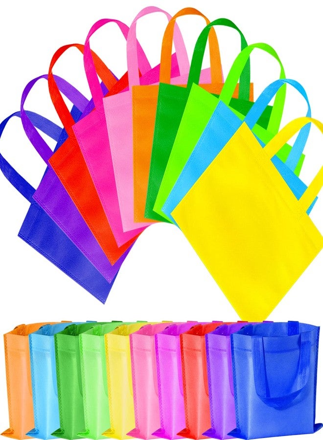 GITMIWS 30 Pack Non Woven Party Favor Bags, 9.8'' Small Reusable Kids Tote Bags with Handles, Rainbow Party Favor Goodie Bags for Kids Birthday - Image 1