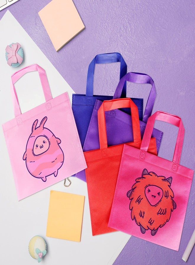 GITMIWS 30 Pack Non Woven Party Favor Bags, 9.8'' Small Reusable Kids Tote Bags with Handles, Rainbow Party Favor Goodie Bags for Kids Birthday - Image 3
