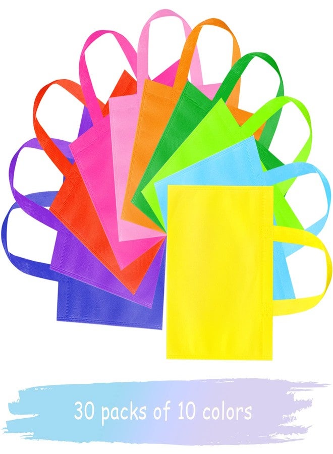GITMIWS 30 Pack Non Woven Party Favor Bags, 9.8'' Small Reusable Kids Tote Bags with Handles, Rainbow Party Favor Goodie Bags for Kids Birthday - Image 4