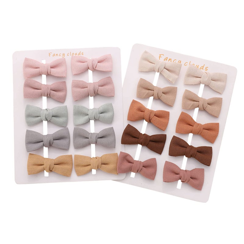 FANCY CLOUDS Baby Hair Clips with Baby Girl Bows,20pc Boutique Handmade Fully Lined Hair Barrettes Hair Accessories for All Age Girls Toddlers Infants - Image 1