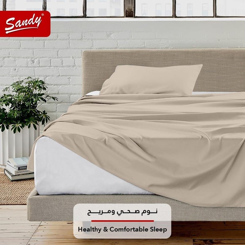 Multi-market matching options Premium Hotel Quality Flat Sheet and Pillow Case, Bed Sheet 2 Pieces Set, Soft & Breathable and Cooling, Extra Twin Size 243 x 167 cm, Mocha Assorted color options - Image 2