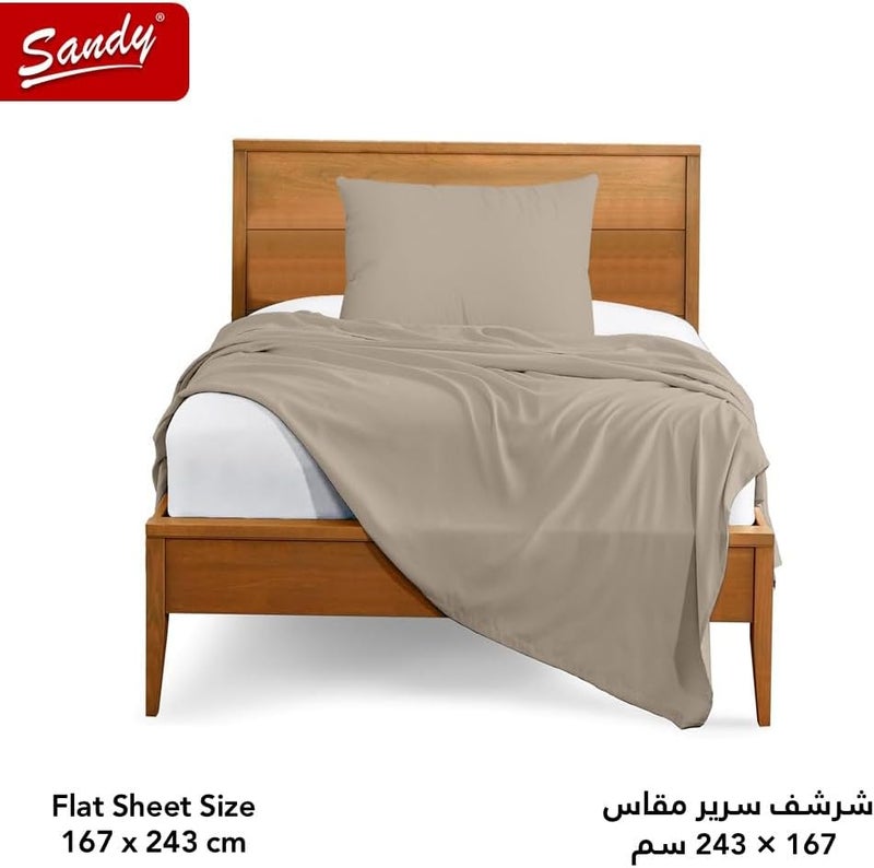 Multi-market matching options Premium Hotel Quality Flat Sheet and Pillow Case, Bed Sheet 2 Pieces Set, Soft & Breathable and Cooling, Extra Twin Size 243 x 167 cm, Mocha Assorted color options - Image 3
