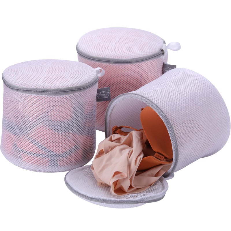 Kimmama Large Bra Washing Bag,Big Bra Protector Bag,Mesh Bra Shape Holder For Washing Bra,Underwear,Brassiere,8X8X8 Inch,Pack Of 3 - Image 1