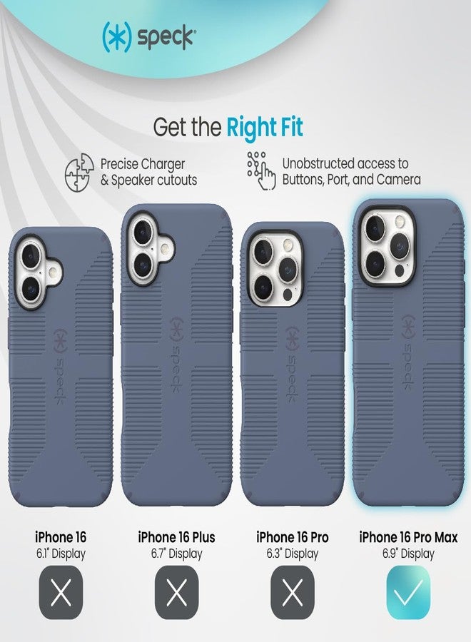 Speck iPhone 16 Pro Max Case - iPhone 16 Pro Max Case for Women, and Men - CandyShell Grip Case iPhone 16 Pro Max Phone Case Slim Magsafe - Blue/Faded Denim - Image 3