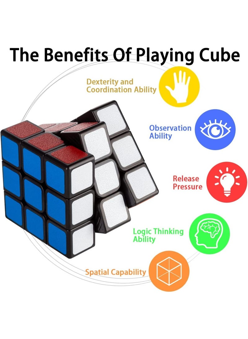 BreeJooy Rubix Cube, Speed Cube Smooth Turning Magic Cube 3x3x3 Brain Teaser Puzzle Cube Sticker (2.2 inches) - Image 2