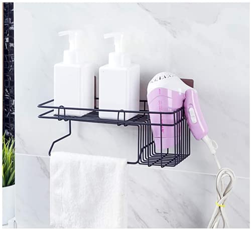 DRUDRAYA Stainless Steel Bathroom Shower Caddy, Bathroom Shelf Wall Hanging Storage Organizer Kitchen Rack With Shampoo, Soap Holder And Towel Rack Hanger (D105), Multi-Coloured - Image 3
