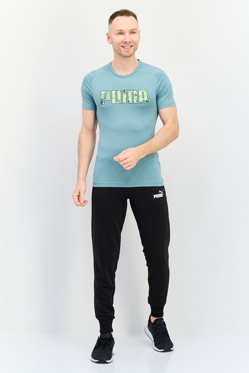 PUMA تي شيرت تدريب قصير الأكمام للرجال، أزرق مائي - Image 3