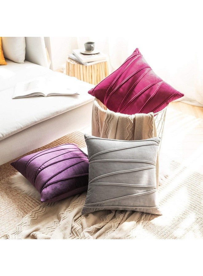 Khooti Khooti Velvet Cushion Cover Pack Of 1-12" X 20" / 30 X 51 Cm - Pink - Soft Pillow Covers Cushion Case For Sofa Bedroom Livingroom Chair Car, Cushion Cover With Random Zig Zag Pattern, 200 Tc - Image 4