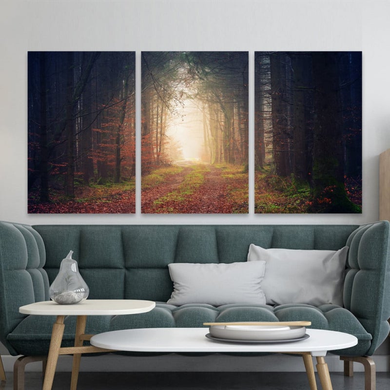 Marktna Three luxurious modern-designed canvas prints with a hollow frame, measuring (150×70), three pieces - Image 1