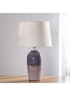 DANUBE HOME Danube Home Hugo Ceramic Table Lamp 30X30X49 E27 Blue Wt2910 | Contemporary Table Lamps | Table Top Lights | Modern Design Indoor Lighting For Bedroom Dining Living Room  - Image 3
