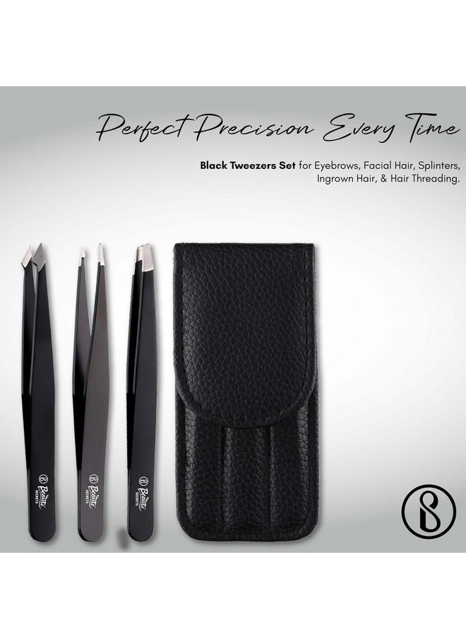 Tweezers Set - Tweezers For Eyebrows - Great Precision Plucker For Facial Hair, Splinter And Ingrown Hair Removal, Hair Threading(Black) - pzsku/ZC5B77BF7C9AC026B4944Z/45/_/1735566965/7a72d870-8b39-4355-9199-ae3b7cdcd200