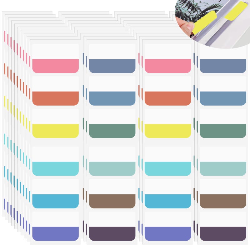 AccEncyc 240Pcs Colored Index Tab 1.8"x1" Large Book Sticky Tabs 12 Colors Repositionable Page Tabs Flags Page Markers Labels for Notebooks, Filing, Classification - Image 1