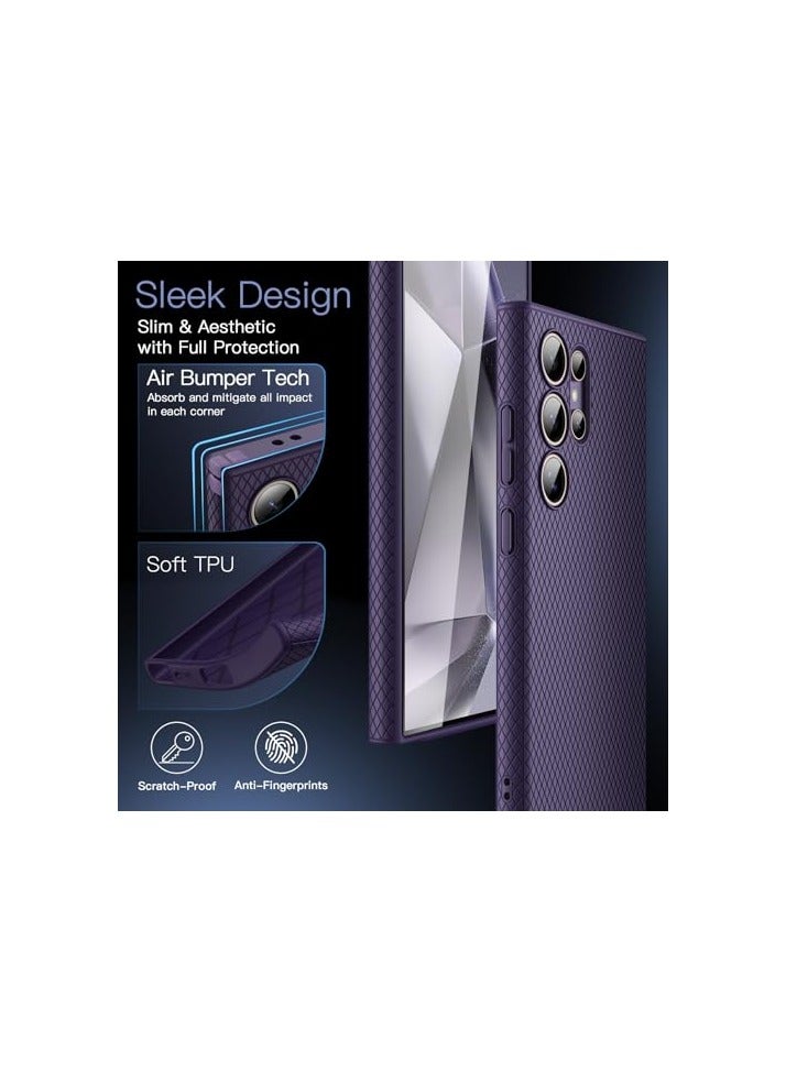 JETech Grip Case for Samsung Galaxy S24 Ultra, Soft TPU Slim Fit Protective Phone Cover with Camera Lens Full Protection, Shockproof (Titanium Violet) - Image 4
