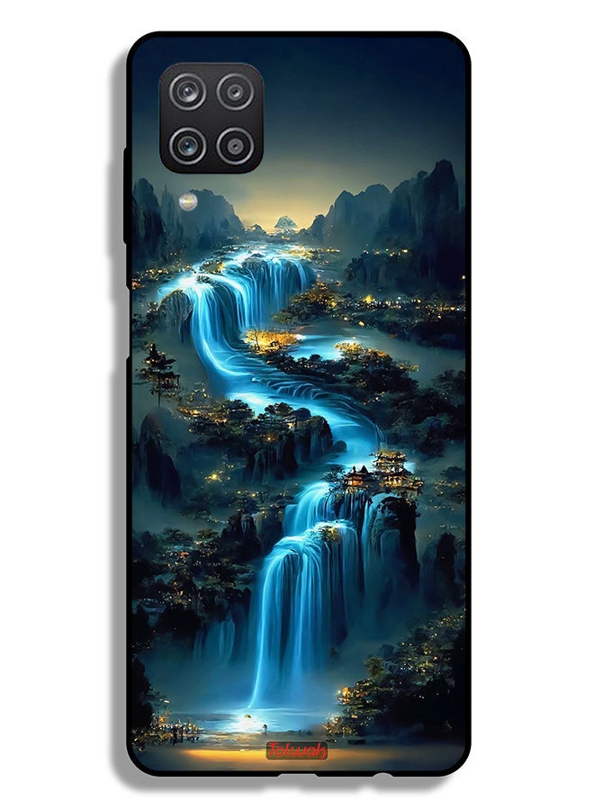 Tolwak Samsung Galaxy A12 Protective Case Cover Waterfall Art - Image 1