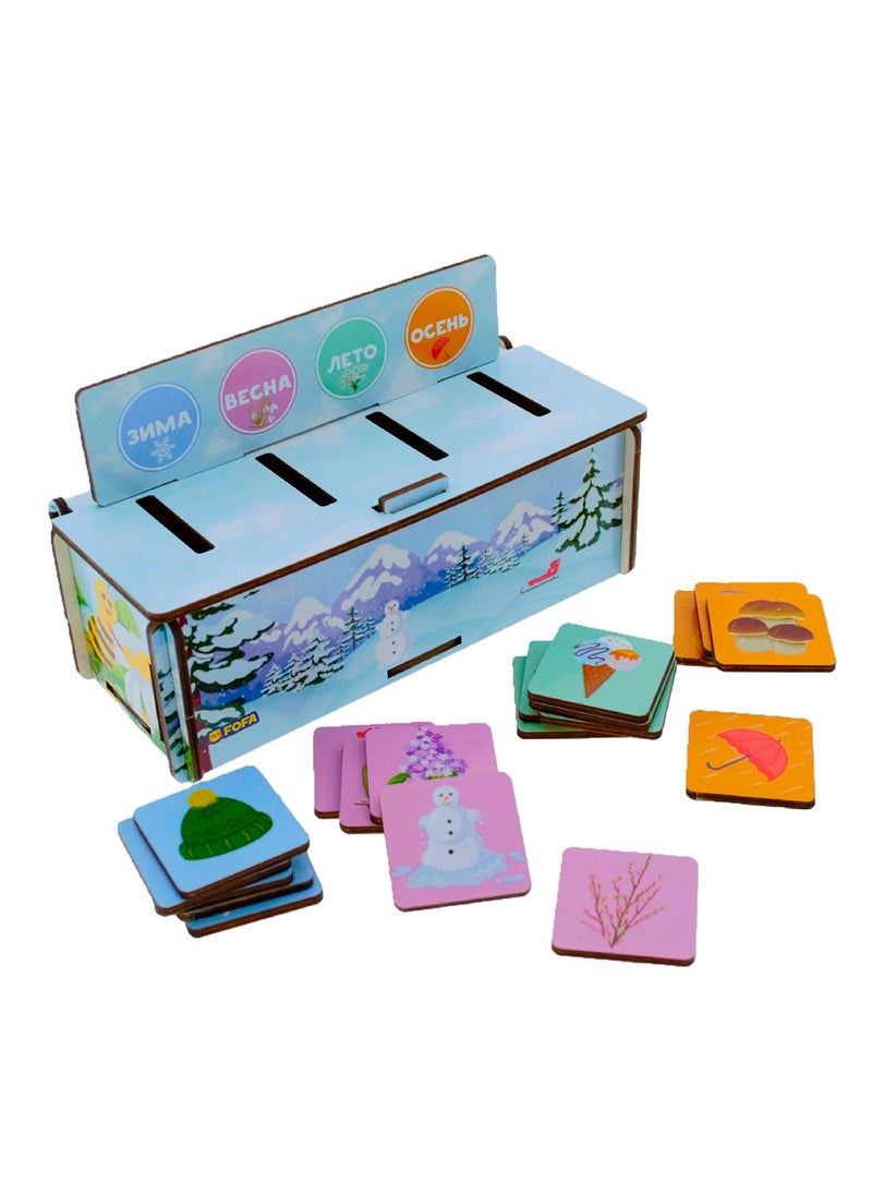 FOFA FOFA Wooden Toy Educational game -Sorter - Fauna and Seasons- for kids Learning 3 4 5 Years Old Girls Boys Gifts Travel Toy  - Image 1