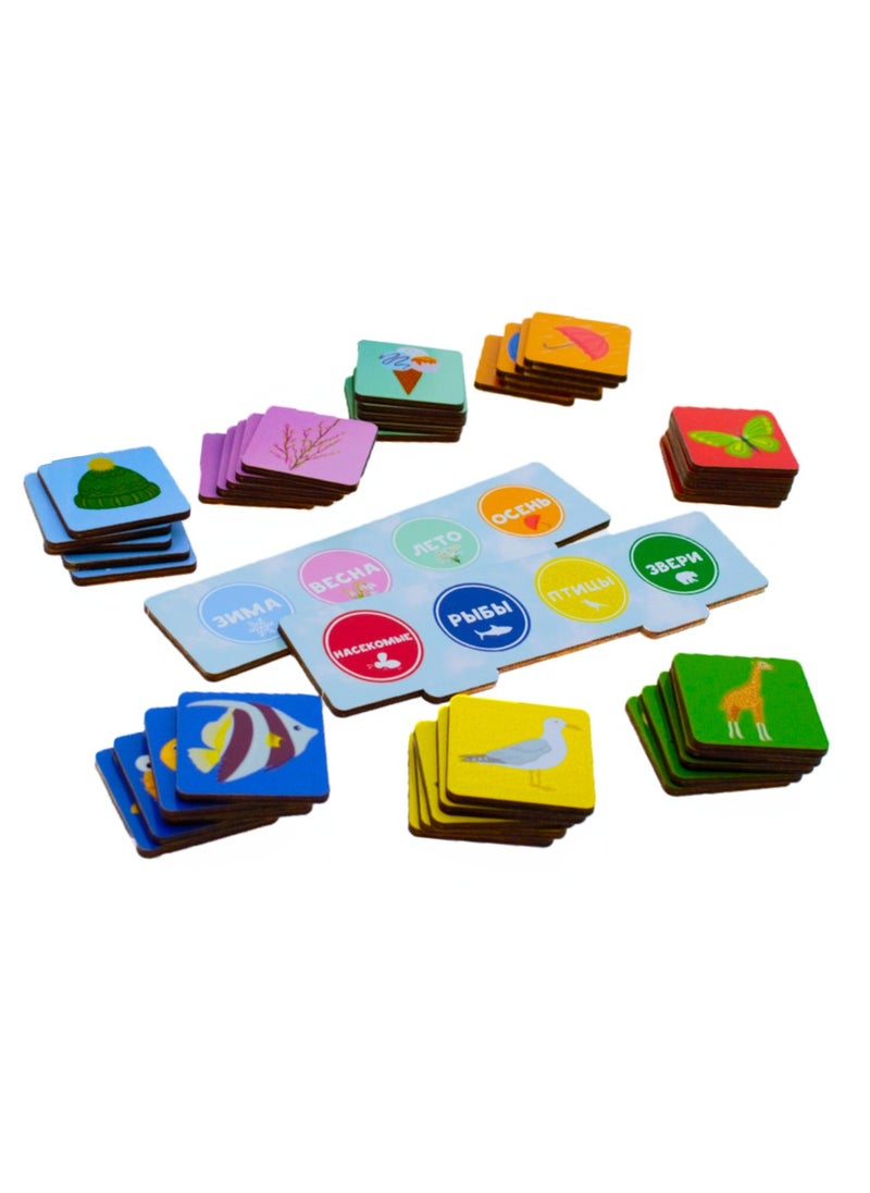 FOFA FOFA Wooden Toy Educational game -Sorter - Fauna and Seasons- for kids Learning 3 4 5 Years Old Girls Boys Gifts Travel Toy  - Image 4