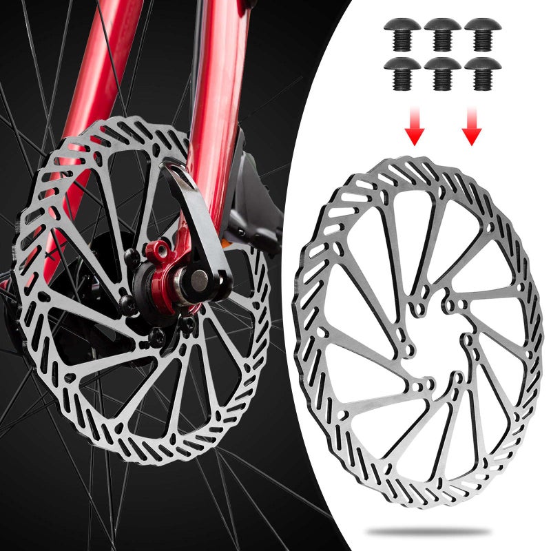 BUCKLOS 140mm 160mm 180mm 203mm MTB Disc Brake Rotor with 6 Bolts, Bicycle Brakes Stainless Steel Rotors M5 Screws, Opposite Hole Distance 44mm, fit Mountain Road Bikes MTB BMX - Image 5
