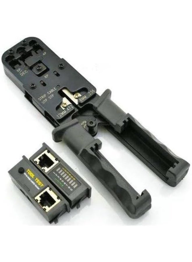 Terabyte Network Cable Crimper with LAN Tester for 4P 6P 8P Telephone Cable RJ45/RJ12/RJ11 Network Cable Pliers Ratchet Crimping Tool Modular Telecom Crimping Tool - Image 3