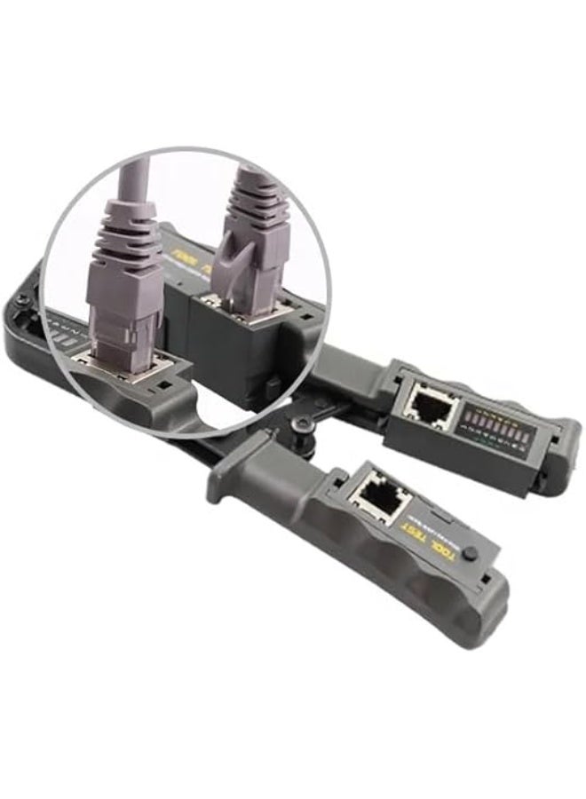 Terabyte Network Cable Crimper with LAN Tester for 4P 6P 8P Telephone Cable RJ45/RJ12/RJ11 Network Cable Pliers Ratchet Crimping Tool Modular Telecom Crimping Tool - Image 4