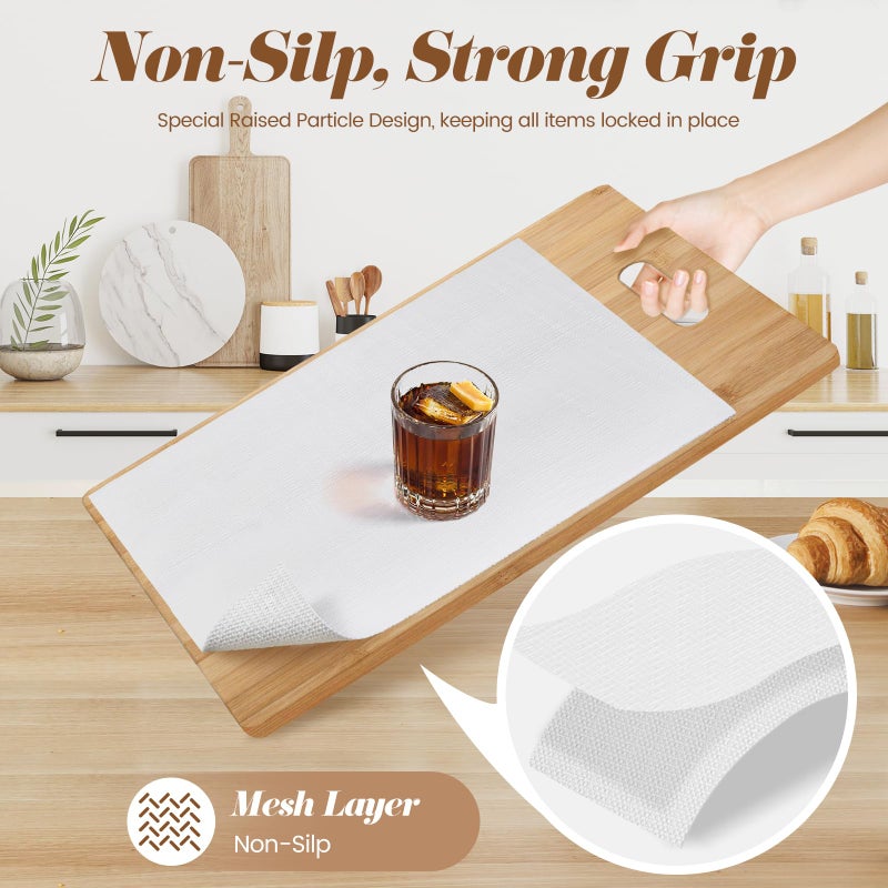 TheBaDaz Drawer Shelf Liner for Kitchen Cabinets, Non Adhesive Slip Resistant Shelf Paper Easy to Clean, Strong Grip Thickened Waterproof Washable Mats for Pantry Shelves Cupboard Dresser(White, 12 in x 10 FT) - Image 2