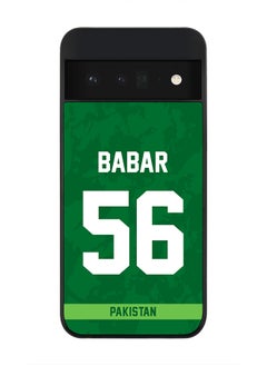 Rugged Black Edge Case for Google Pixel 6 Pro 5G, Slim fit Soft Case Flexible Rubber Edges Thin Cover - Player Name - Babar Azam, Jersey Number- 56
