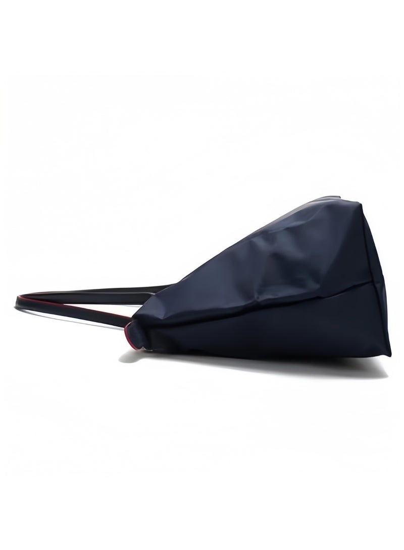 لونج شامب حقيبة لونشامب لو بلياج بحجم كبير مع حزام كتف أزرق بحري للنساء، حقيبة تجميل كبيرة، حقيبة يد، حقيبة كتف بمناسبة الذكرى السبعين، عصرية ومتعددة الاستخدامات - Image 4