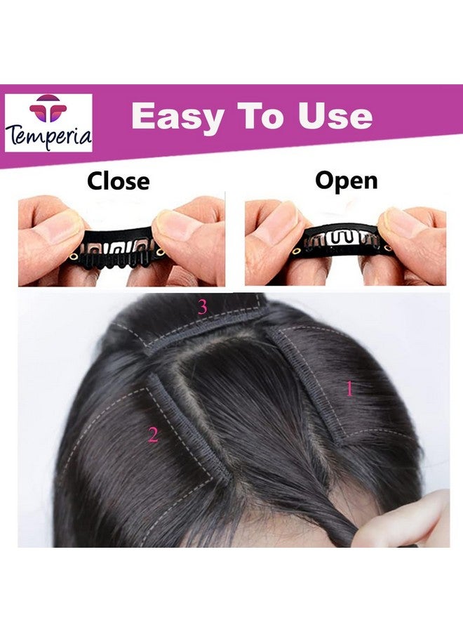 TEMPERIA Hair Extension Clips For Women & Men (36 Pcs) - Hair Patch Clips - Hair Attached Snap Wig Clips (Black) (3.4 cm) - Image 3