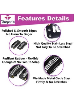 TEMPERIA Hair Extension Clips For Women & Men (36 Pcs) - Hair Patch Clips - Hair Attached Snap Wig Clips (Black) (3.4 cm) - pzsku/ZC5B7C04A11E1C8967D31Z/45/_/1738306982/0e88f681-2198-41db-a0ec-59785e8af75a