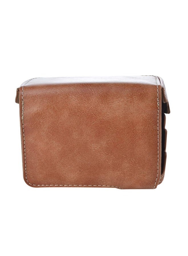 Rieibi حافظة ZV1 - حافظة كاميرا جلدية PU عتيقة لكاميرا سوني ZV1 ZV-1 DSLR - حافظة واقية ZV-1 - بني - Image 2