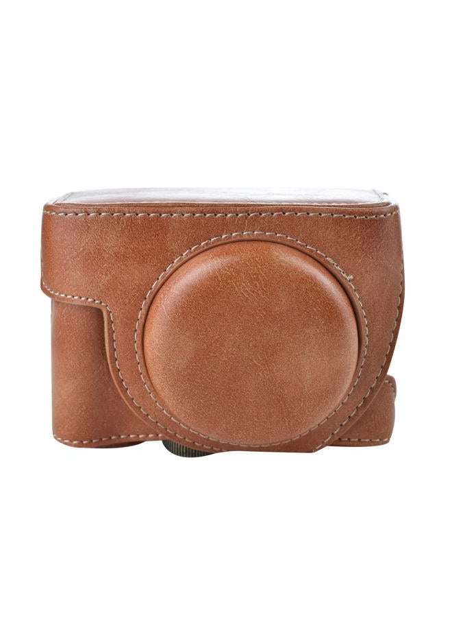 Rieibi حافظة ZV1 - حافظة كاميرا جلدية PU عتيقة لكاميرا سوني ZV1 ZV-1 DSLR - حافظة واقية ZV-1 - بني - Image 1