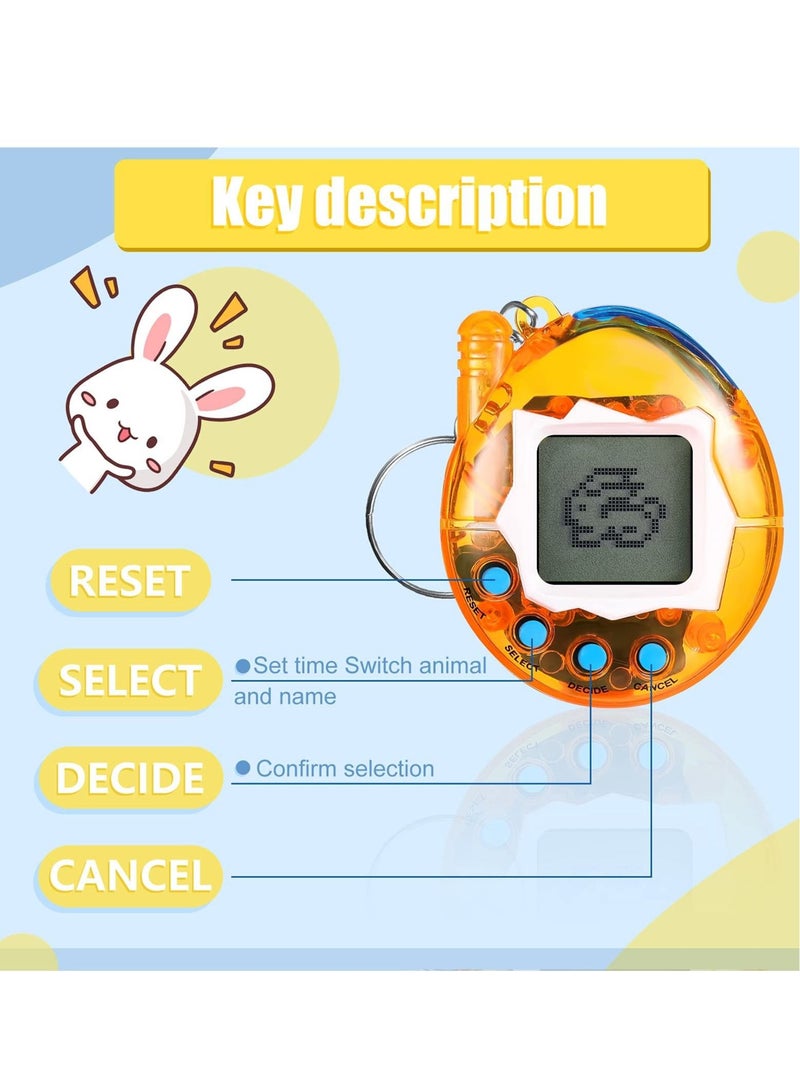 SYOSI 6 Pcs Virtual Pets Keychain Nostalgic Virtual Electronic Digital Pets Keychain Game Keyring Retro Handheld Game Machine Electronic Toys with 1 Piece Screwdriver 4.13 x 1.97 Inch 168 Pets - Image 3