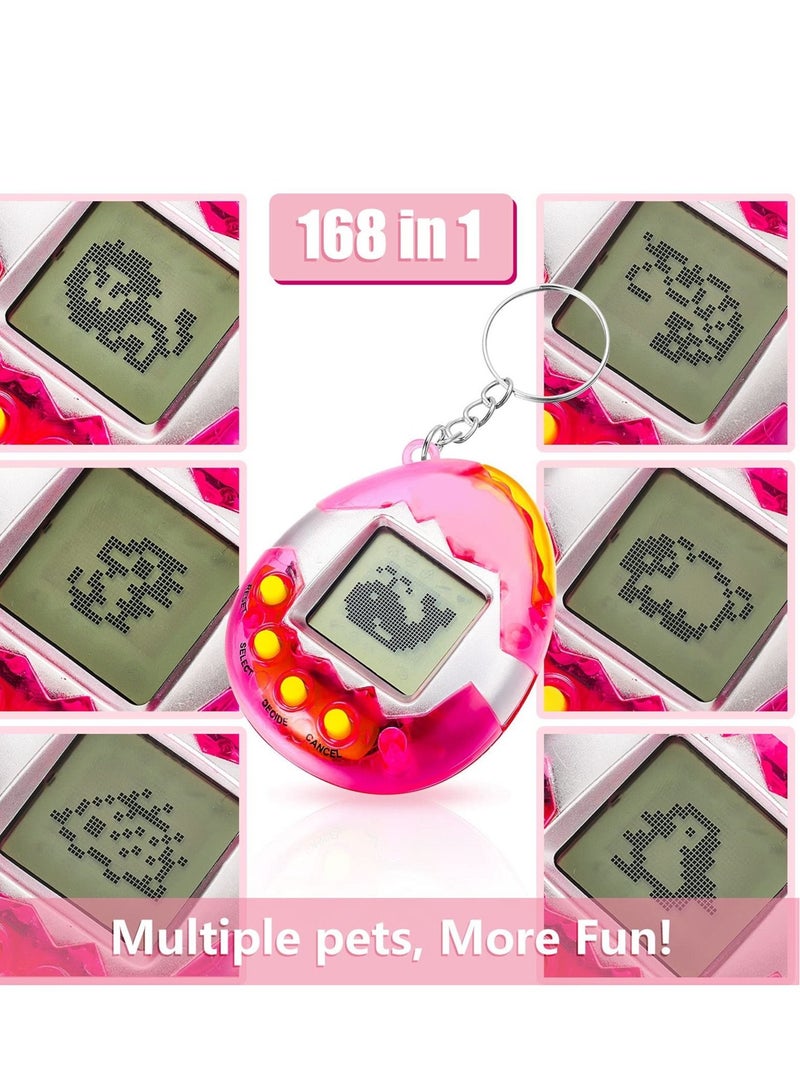 SYOSI 6 Pcs Virtual Pets Keychain Nostalgic Virtual Electronic Digital Pets Keychain Game Keyring Retro Handheld Game Machine Electronic Toys with 1 Piece Screwdriver 4.13 x 1.97 Inch 168 Pets - Image 5