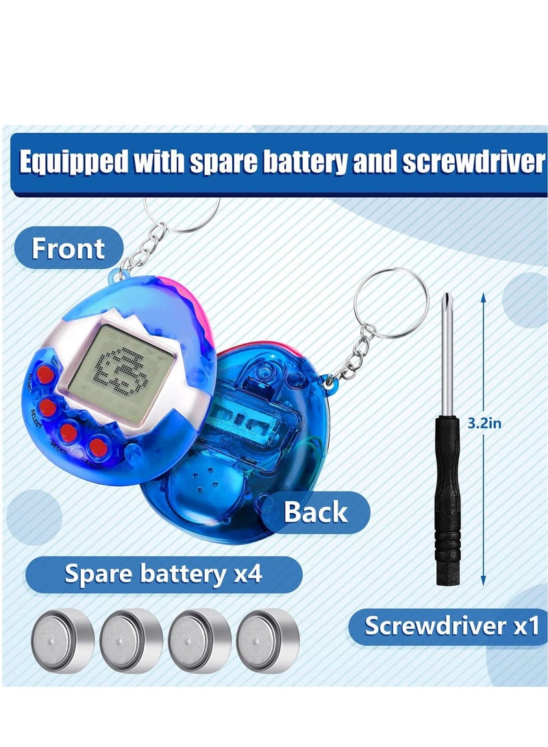 SYOSI 6 Pcs Virtual Pets Keychain Nostalgic Virtual Electronic Digital Pets Keychain Game Keyring Retro Handheld Game Machine Electronic Toys with 1 Piece Screwdriver 4.13 x 1.97 Inch 168 Pets - Image 4