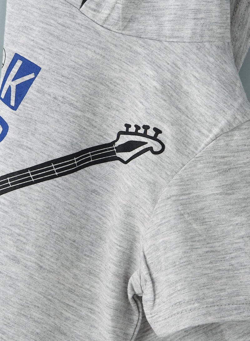 JAM S/Slv Hooded Knit T-Shirt With Graphic At Front - Image 3