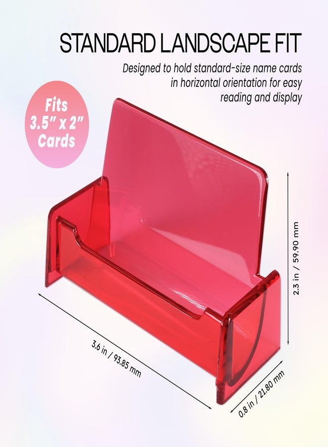 Pana Beauticom® CLEAR COLOR Plastic Business Card Holder Display Desktop Countertop (CLEAR RED, 1 PIECE) - Image 2