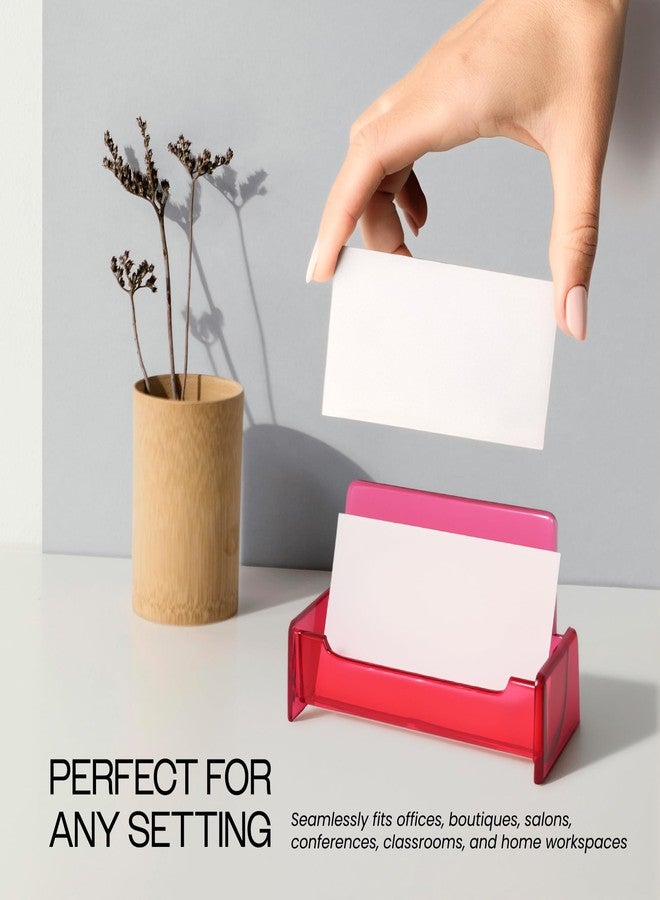 Pana Beauticom® CLEAR COLOR Plastic Business Card Holder Display Desktop Countertop (CLEAR RED, 1 PIECE) - Image 4