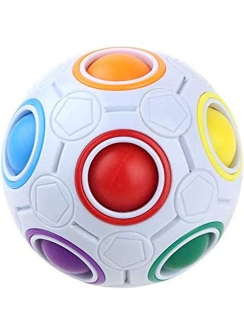 Magic Puzzle Balls for Kids 3D Intelligence Spherical Rainbow Ball FootBall Style Stress Relieve Speed Cube Brain Teasers Fidget Toys