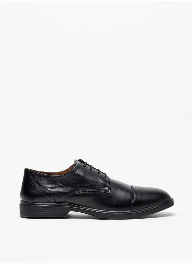 ال بي ال من شو اكسبرس Men's Solid Leather Derby Shoes with Lace-Up Closure