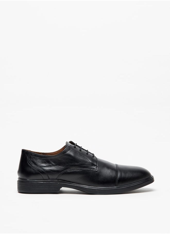LBL by Shoexpress Men's Solid Leather Derby Shoes with Lace-Up Closure  - Image 1