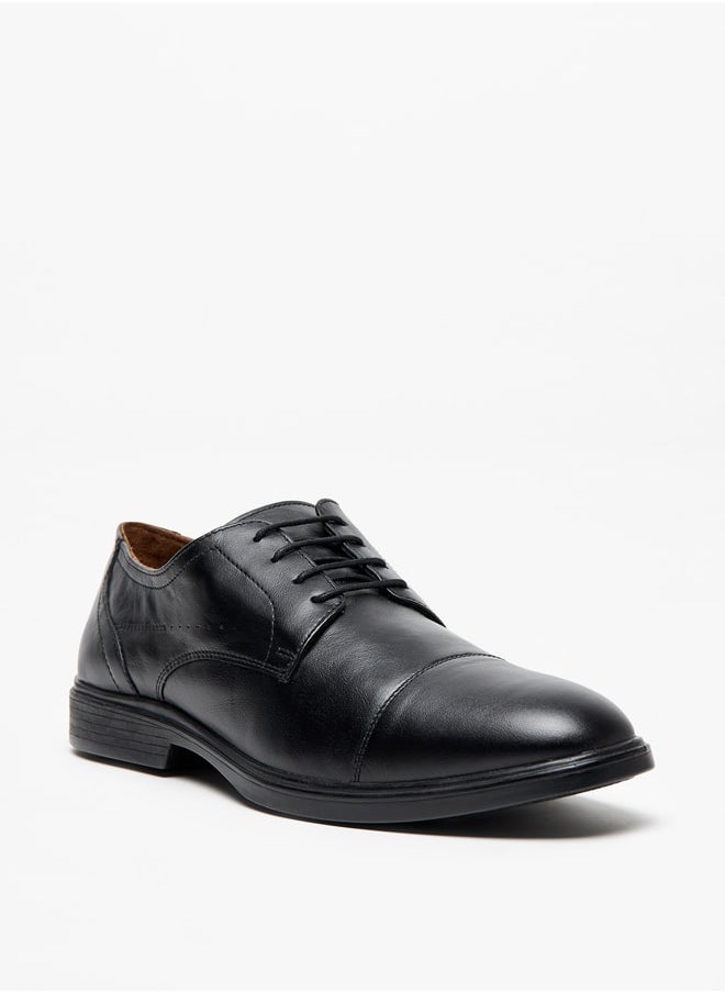 LBL by Shoexpress Men's Solid Leather Derby Shoes with Lace-Up Closure  - Image 2