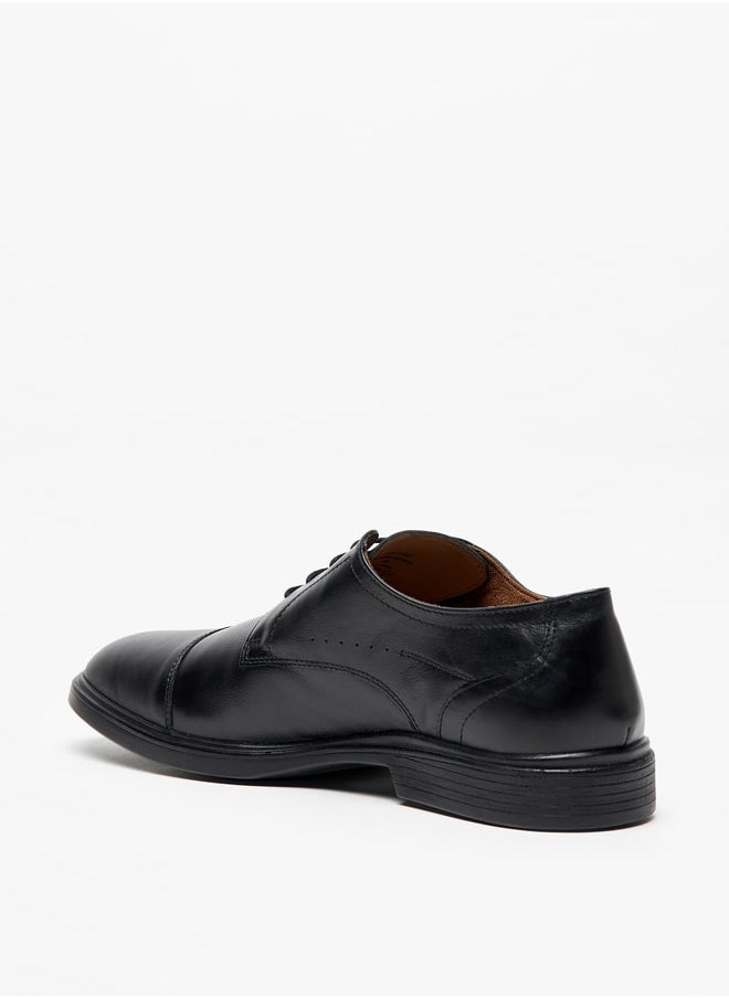 LBL by Shoexpress Men's Solid Leather Derby Shoes with Lace-Up Closure  - Image 3