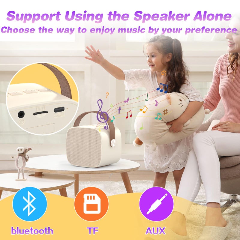 MEGUO Mini Karaoke Machine Funny Toys Christmas Birthday Gifts For Kids Age 4-12 Girls Boys Adults Meguo Karaoke Microphone Toys For 4 5 6 7 8 9 10 11 12+ Year Old Girls Boys Kids Birthday Party - Image 5