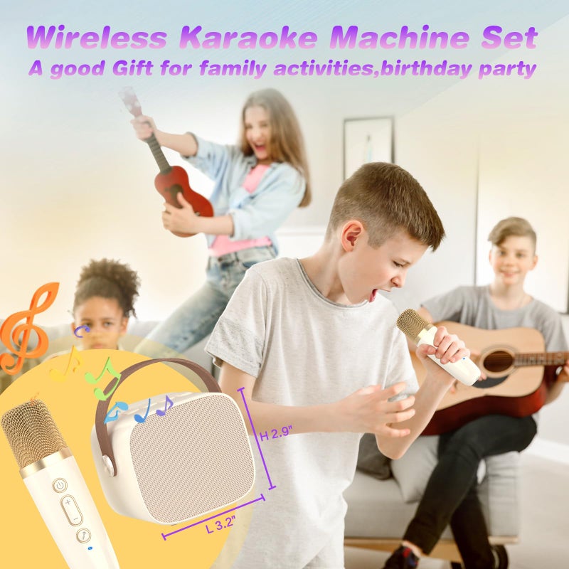 MEGUO Mini Karaoke Machine Funny Toys Christmas Birthday Gifts For Kids Age 4-12 Girls Boys Adults Meguo Karaoke Microphone Toys For 4 5 6 7 8 9 10 11 12+ Year Old Girls Boys Kids Birthday Party - Image 2