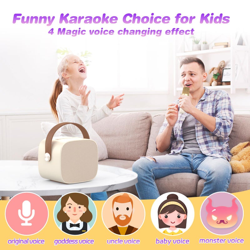 MEGUO Mini Karaoke Machine Funny Toys Christmas Birthday Gifts For Kids Age 4-12 Girls Boys Adults Meguo Karaoke Microphone Toys For 4 5 6 7 8 9 10 11 12+ Year Old Girls Boys Kids Birthday Party - Image 3