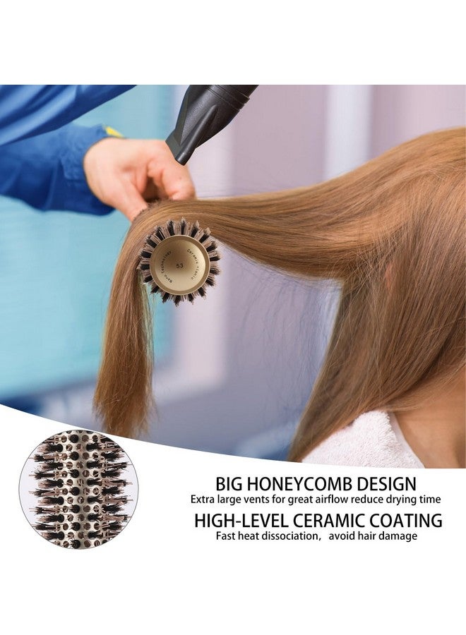 BTYMS 3 Pcs Boar Bristle Round Brush For Blow Drying Nano Thermal Ceramic And Ionic Tech Hair Brush For Curling And Straightening Large，Medium And Small Round Brushes - Image 5