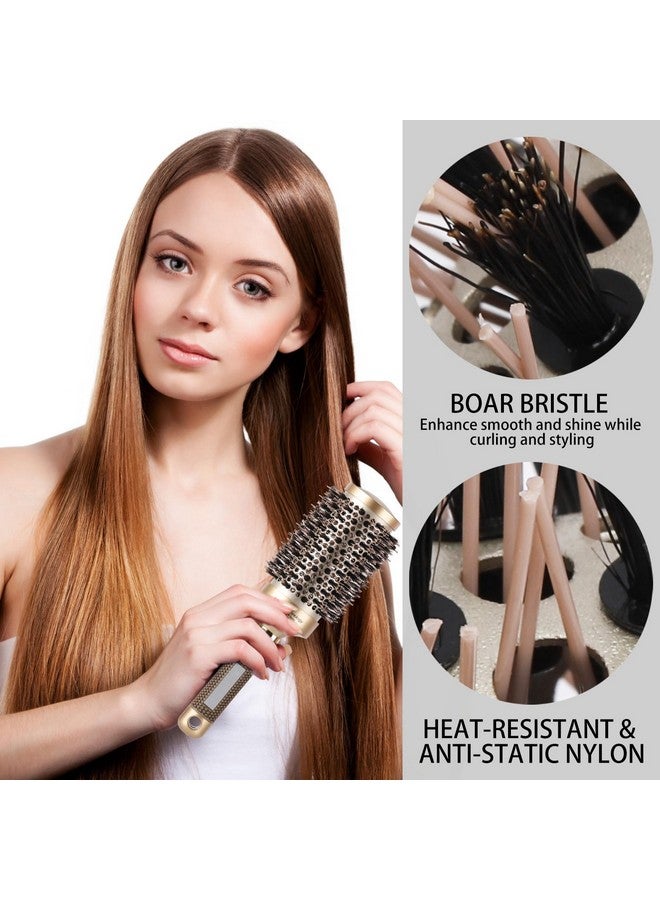 BTYMS 3 Pcs Boar Bristle Round Brush For Blow Drying Nano Thermal Ceramic And Ionic Tech Hair Brush For Curling And Straightening Large，Medium And Small Round Brushes - Image 4