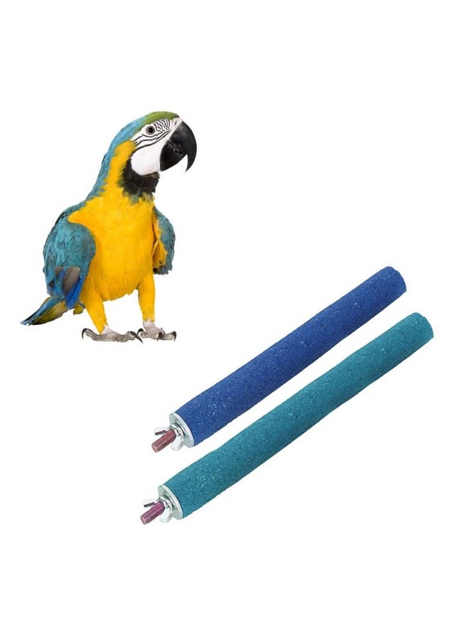 Sage Square Perch Combo Of 4 & 8 Inches Natural Wood Rough Sand Perches | Exercise, Grinding Nail, Playstand, Training, Cage Accessories |Finches, Parrot, Budgies, Cockatiels (Pack Of 2)  - Image 1