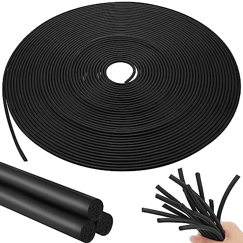 Frienda Backer Rod Foam Rubber Caulk Saver Concrete Expansion Joint Filler Weather Strip Seal for Gaps and Joints(Black, 1/4 Inch x 100 ft) - Image 1